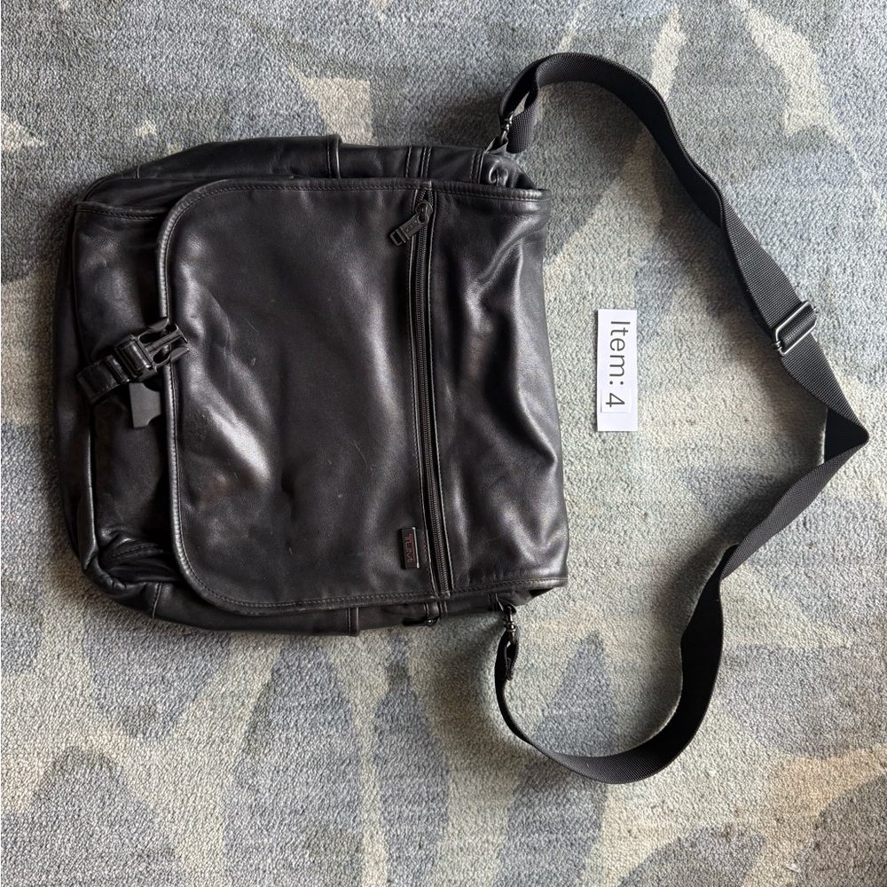 Tumi Black Messenger Bag with Adjustable Strap